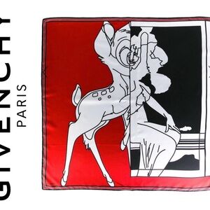 Givenchy Bambi and Female Silhouette Print Scarf